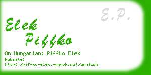 elek piffko business card